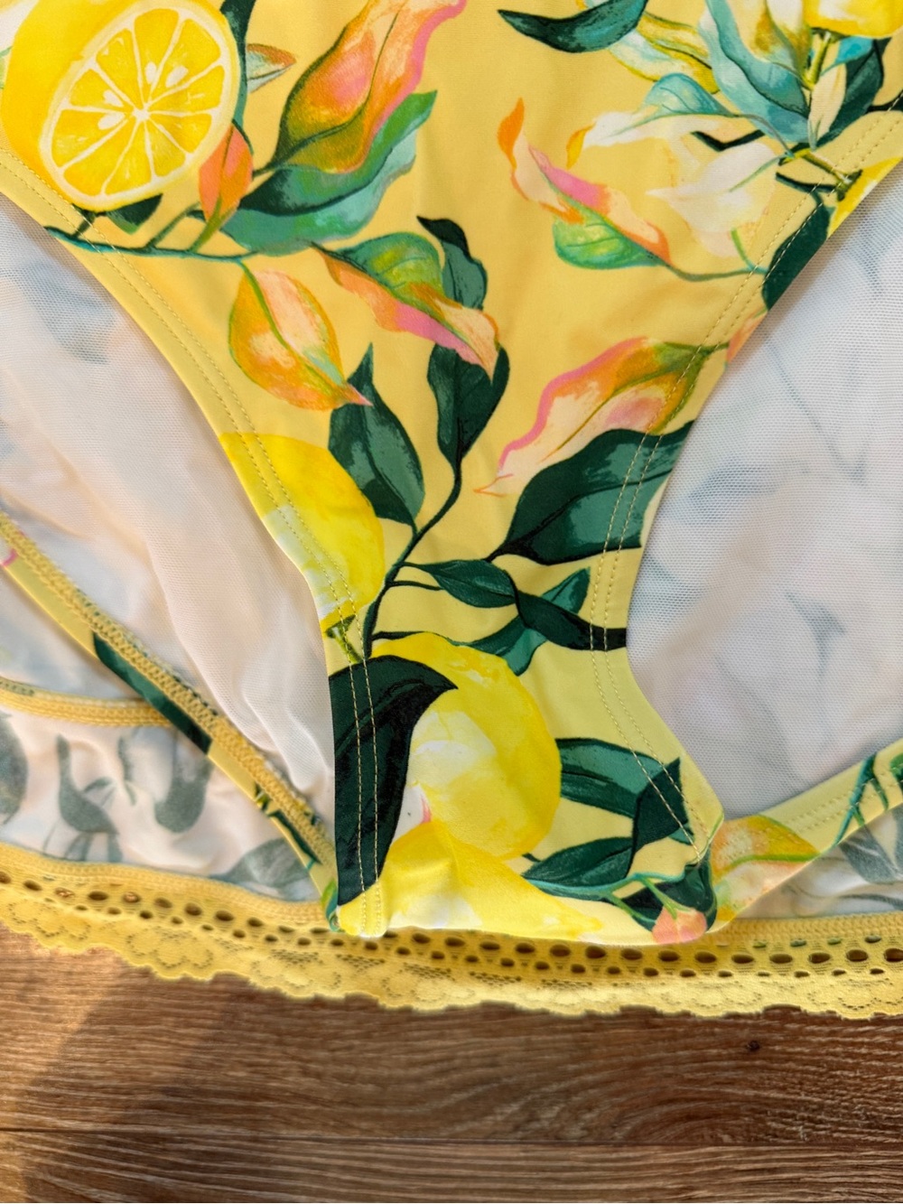 Torrid Yellow Floral Halter Swimdress with Lemon Print 3X - Picture 9 of 10
